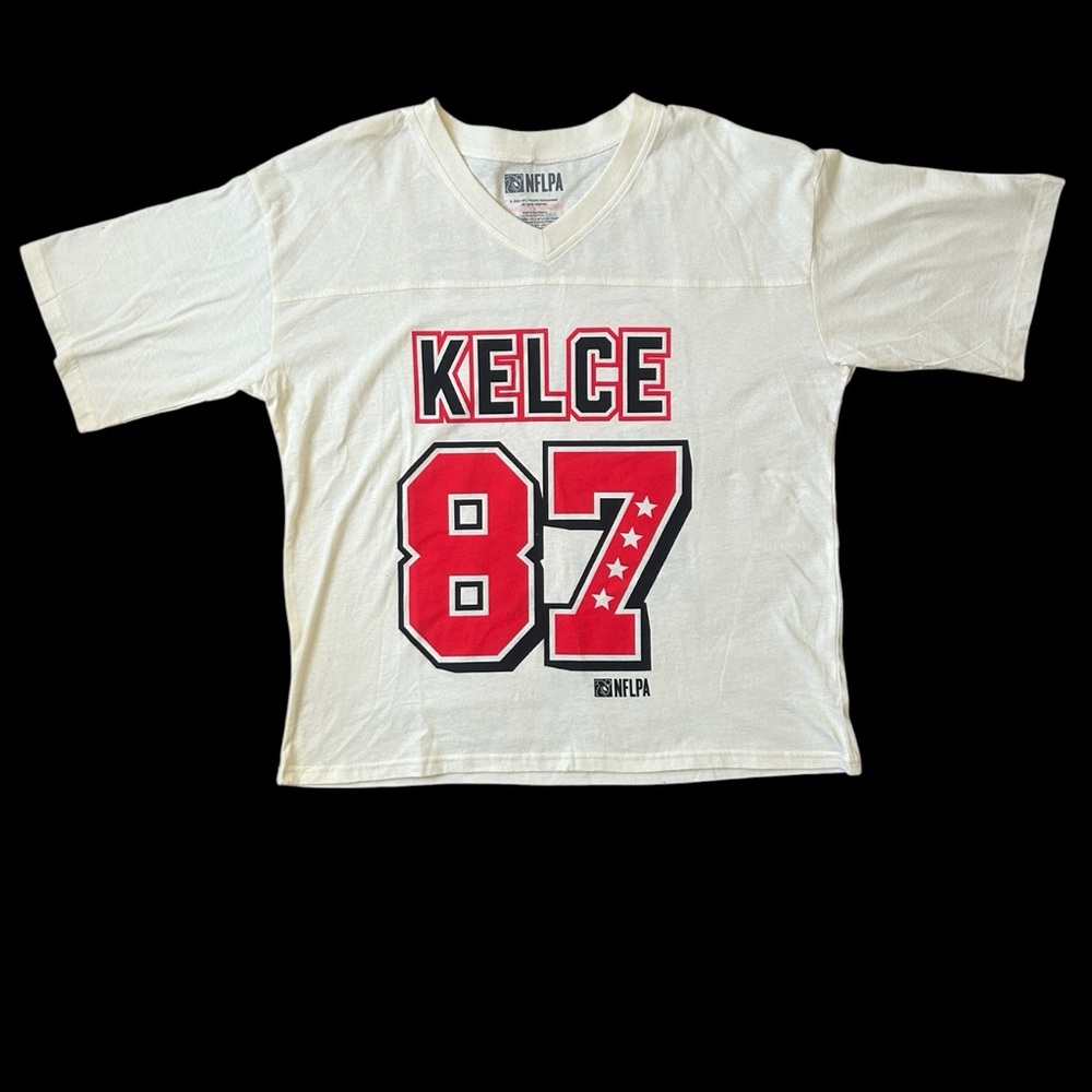 Travis Kelce 87 White Short Sleeve Tee - Official NFLPA